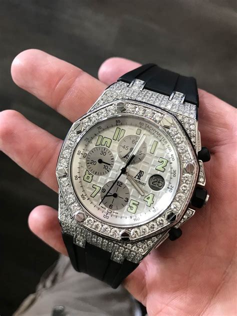 audemars piguet royal oak iced out bsguette|audemars piguet 18k.